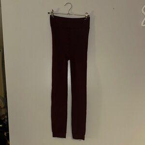 Brown Full Length Leggings with Stretchy Material